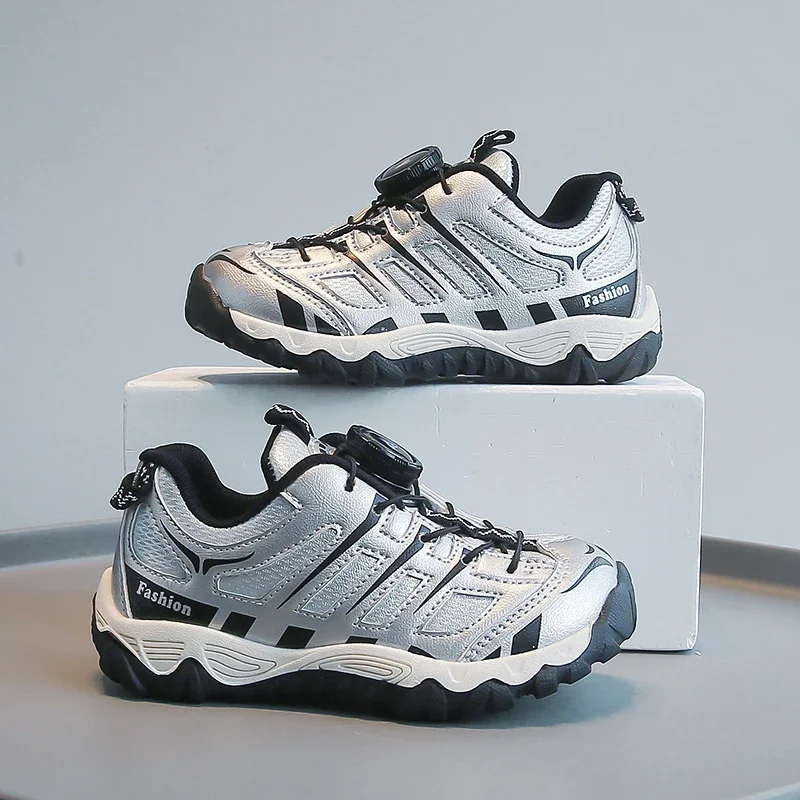 New Autumn Boys Sports Shoes Comfortable Casual Shoes Baotou Anti Kick Splicing Tire Soft Sole Girls Outdoor Mountain Sneakers