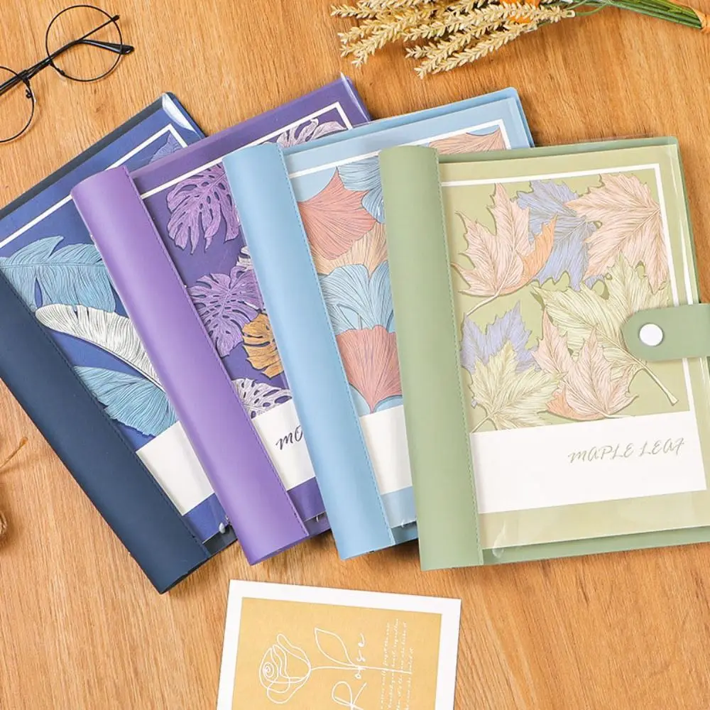 หนังเทียมที่ถอดออกได้หลวมหนังสือปกโปร่งใส 120 หน้าโน้ตบุ๊ค A5 Leaf รูปแบบ Notepad นักเรียน