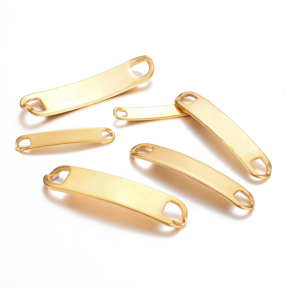 موصل شريط فارغ من الفولاذ المقاوم للصدأ علامات ختم الأساور ، سحر ديي ، إكسسوارات صنع المجوهرات ، لون الذهب ، 20 صوان #5