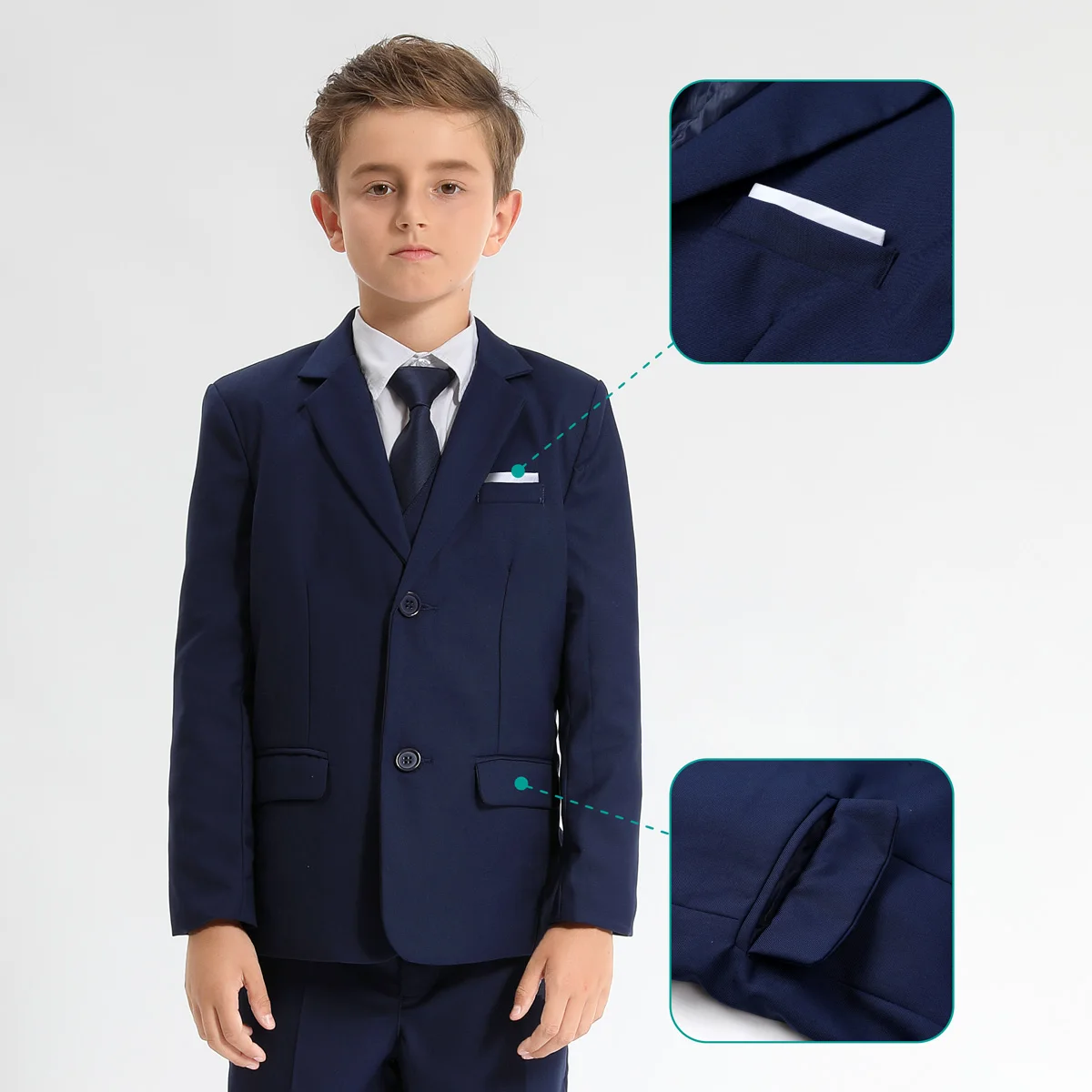 Boys Blazer Kids Wedding Formal Solid Jacket Gentleman Birthday Party Performance Suit Children Spring and Autumn Clothing Set