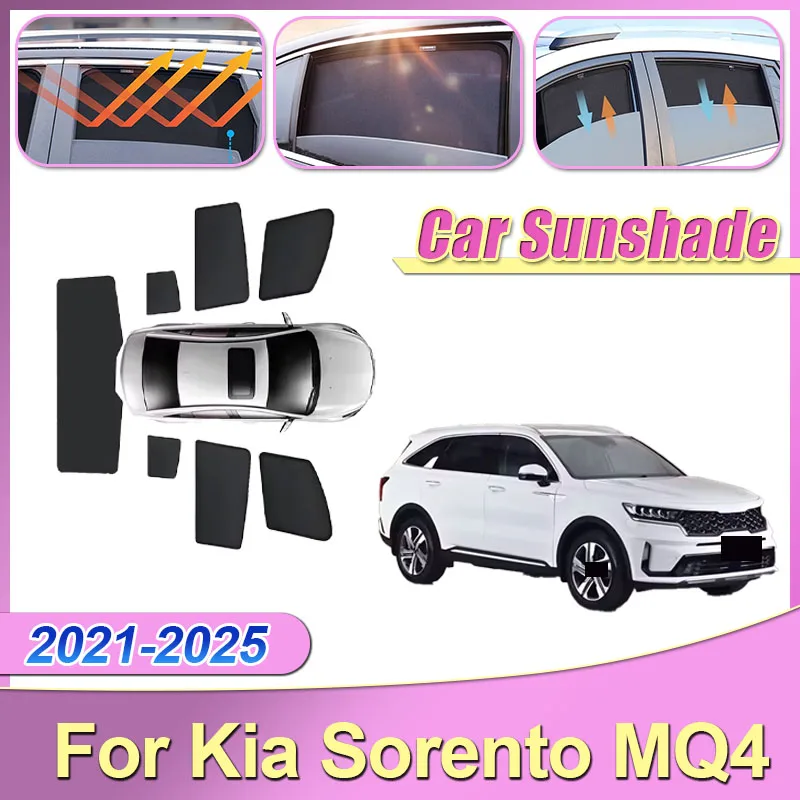 

Автомобильный магнитный козырек для Kia Sorento MQ4 2021 2022 2023 2024 2025, автоаксессуары, солнцезащитный крем, анти-УФ-сетка, солнцезащитный козырек, инструмент