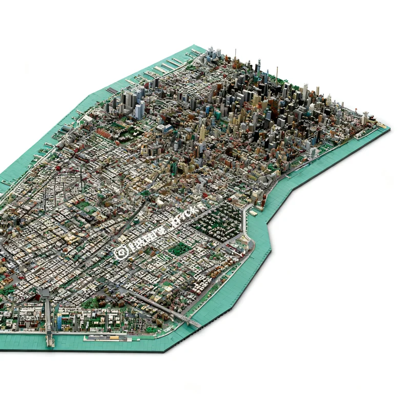 154052pcs MOC Manhattan - New York City Bundle Architecture Model Building Blocks Christmas Gift Assemble Display Creative Idea