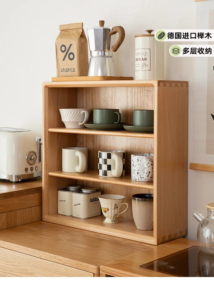 Hand-made display cabinets, solid wood racks, desktop toy cabinets, household Japanese minimalist desktop storage racks