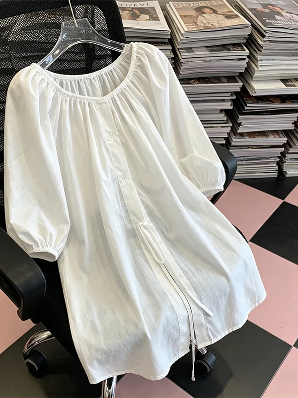 

Summer 2026 Women's Lightweight Short Sleeve Shirt Loose Fit Comfortable Korean Style Commute Fashion Breathable Skin-Friendly