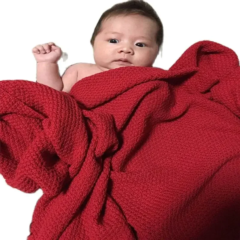 Baby Wool Blanket Summer Cotton Europe All-match Solid Baby Nap 150*200CM