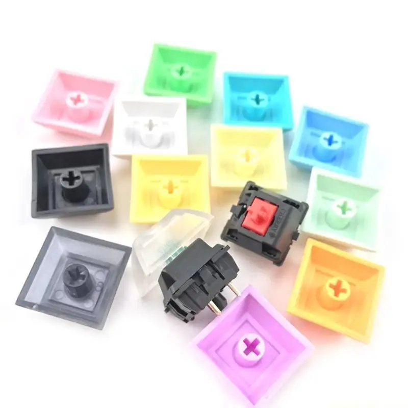 100 Keys PBT Keycaps Backlit 1U DSA Profile Mixded Color Transparent Keycaps for Mechanical Keyboard MX Switches