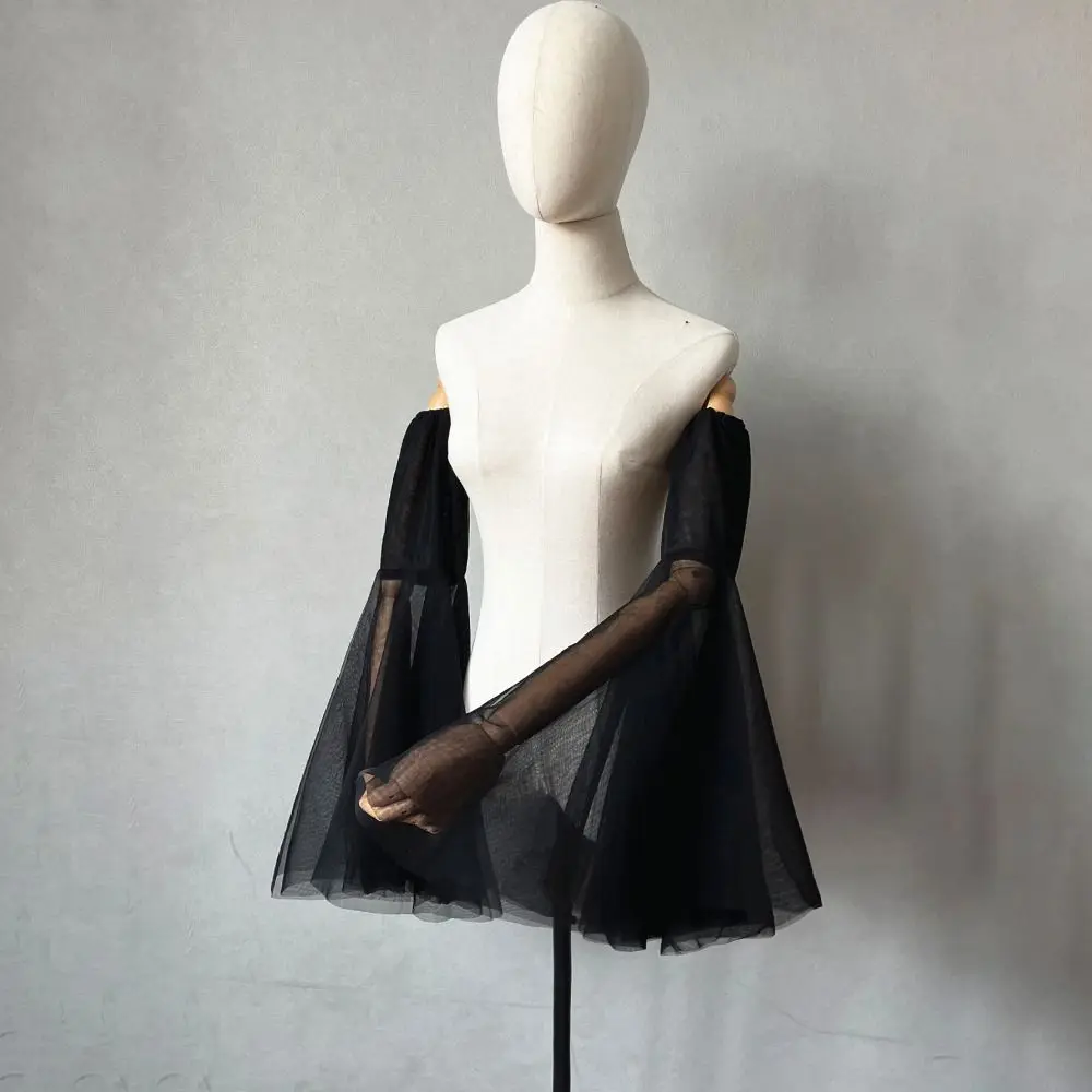 

Длинные рукава из тюля, тонкие съемные рукава для защиты от солнца, дышащий тюлевый материал, длинные рукава-накидки для свадьбы и вечеринок