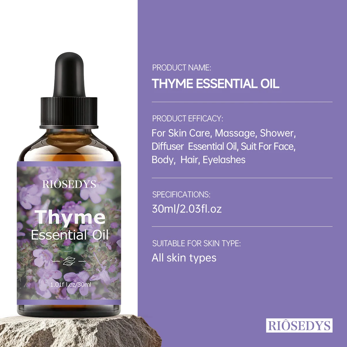 زيت الزعتر العطري، مع عطر الأزهار، مثالي للعلاج العطري وتدليك الجسم، مغذي وعناية بشعرك