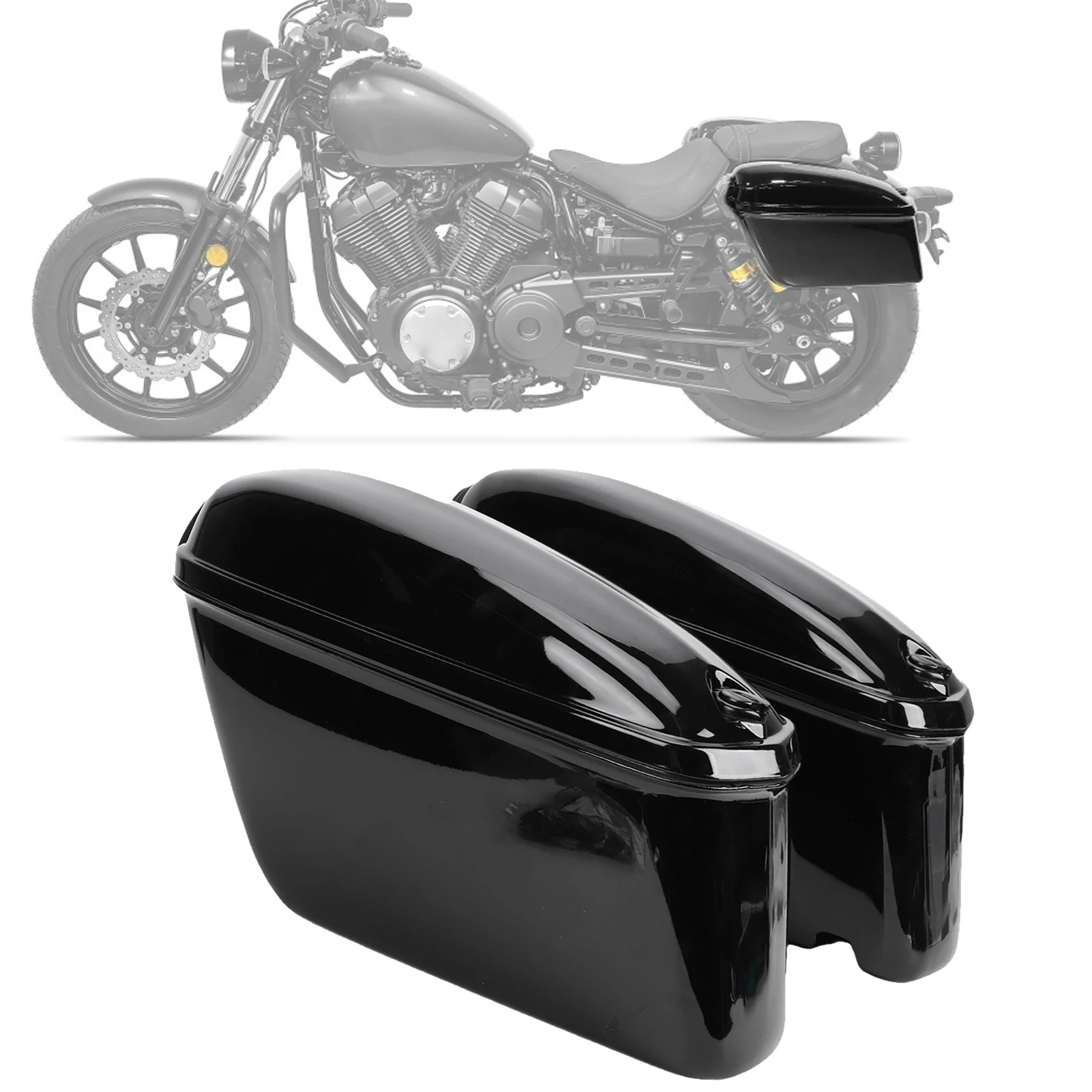 

22-литровые мотоциклетные боковые кофры из ABS-пластика, жесткий багажный ящик с замком и монтажным комплектом для круизеров/Suzuki