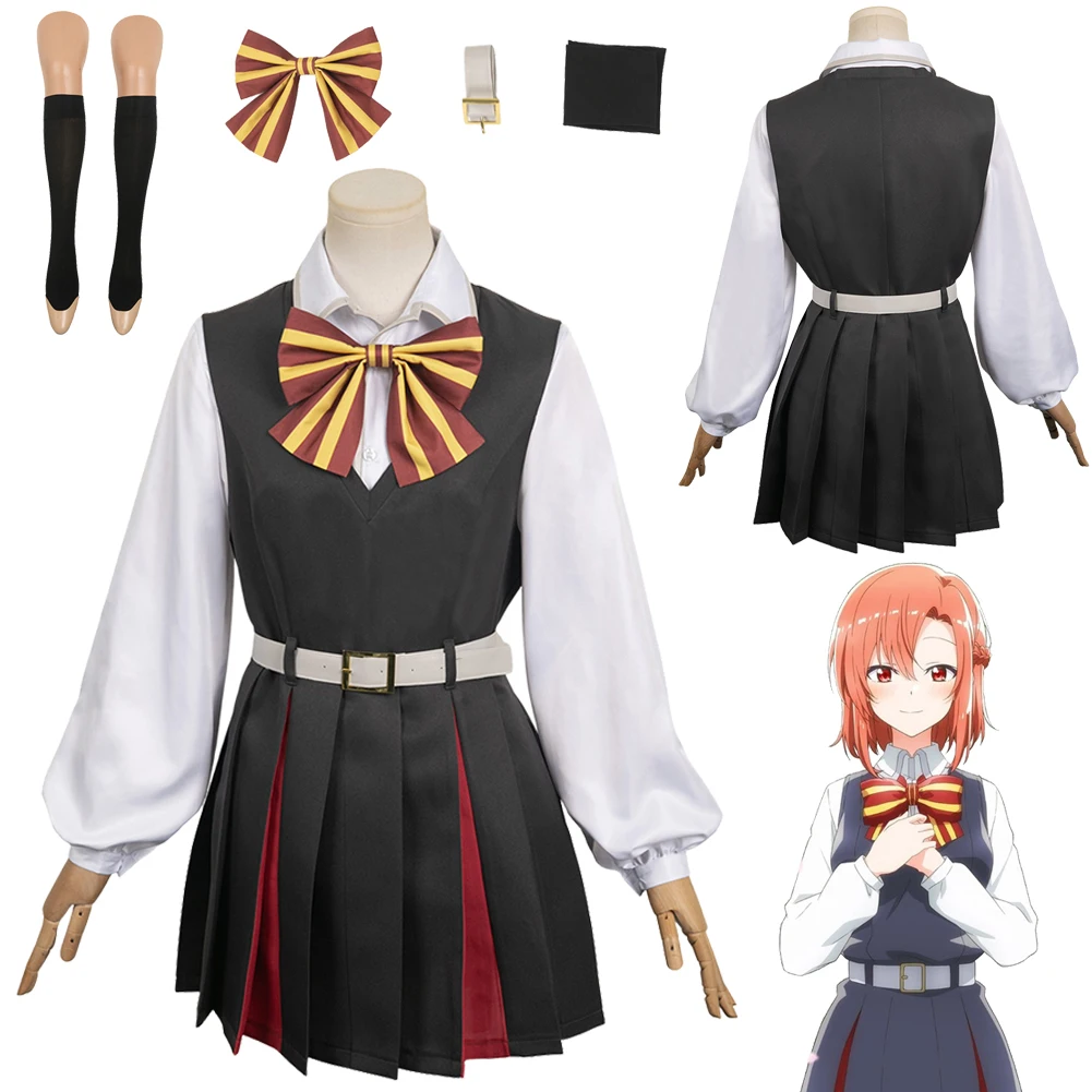 

Anime Sasayaku You Cosplay ni Koi o Utau Cos Kino Himari Costume Shirt Dress Bow Tie Girls Women Adult Halloween Carnival Suit