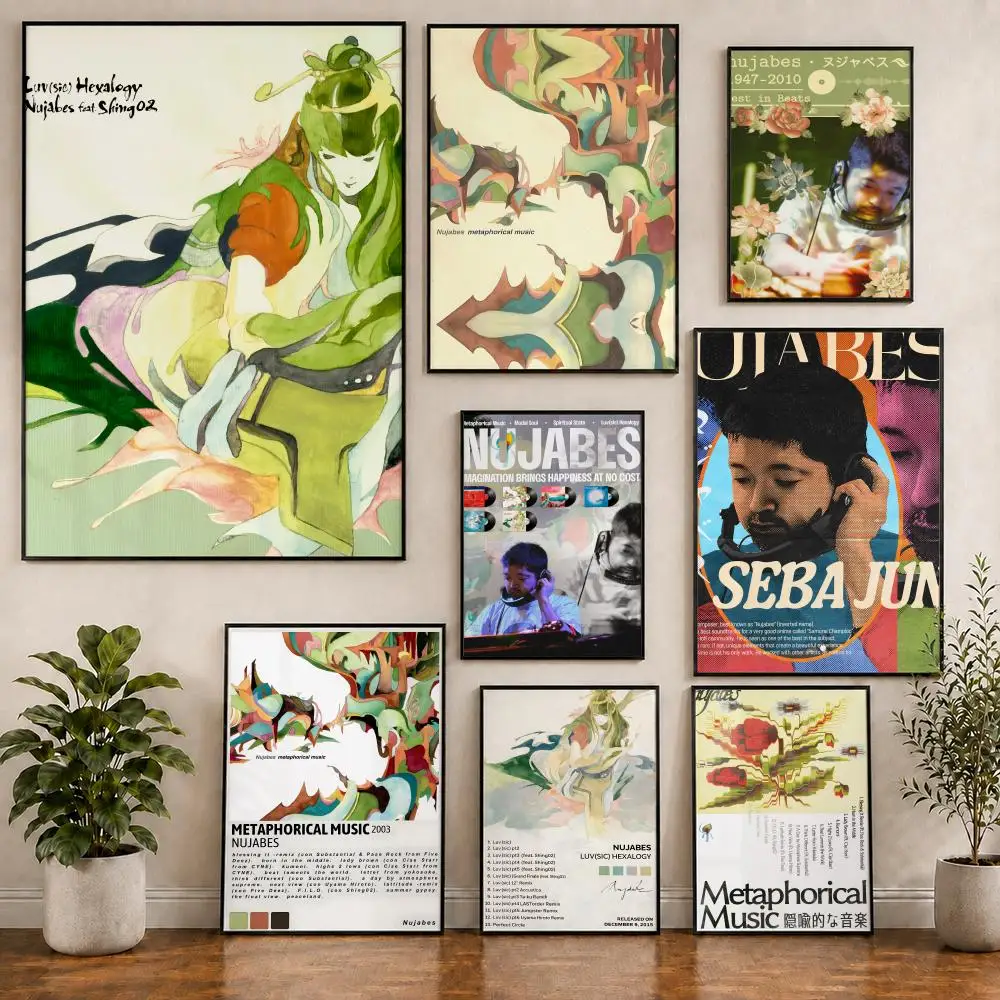 Music producer Music N-Nujabes Poster Pvc HD Peel and Stick Modern poster Home Office Living Room Dining Room Wall Decor