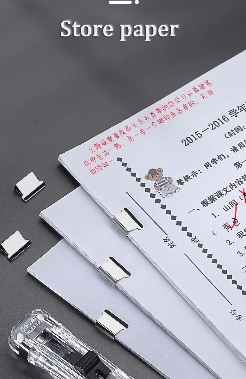 New Stapler With Press Clip For disassembly Stapler Clamp Tape Distributor Paper Clip Office Supplies Set Desk Stapler Figure