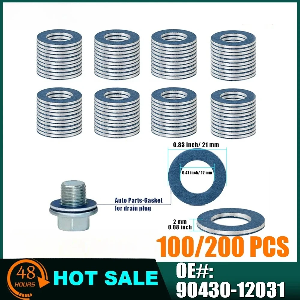 

12MM 90430-12031 90430 12031 Aluminum Oil Drain Plug Gaskets Crush Washer Seals For Toyota 4Runner Camry For Scion For Lexus GS