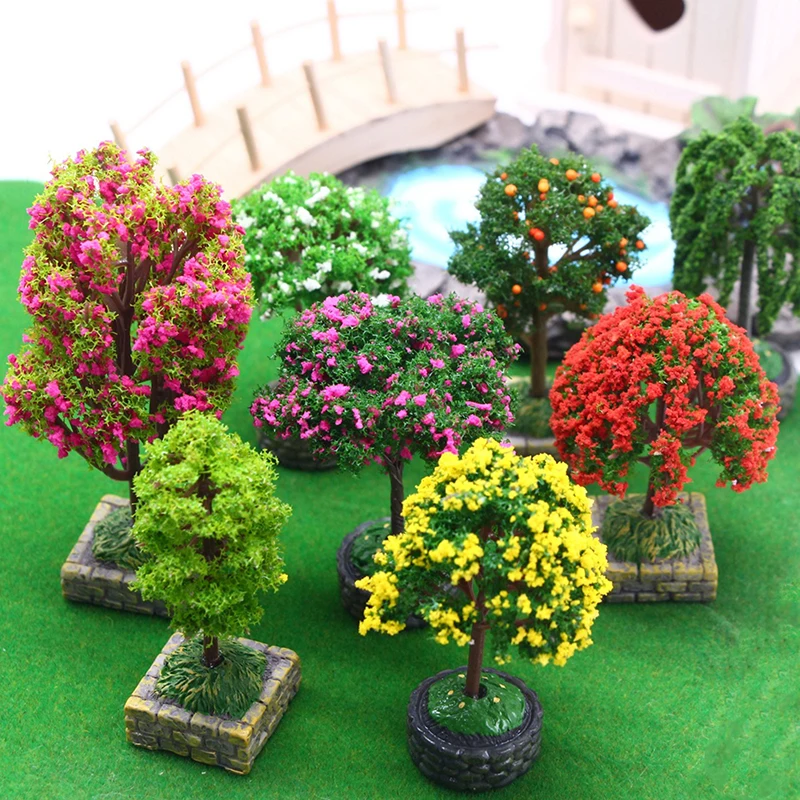 1:12 Casa delle bambole in miniatura Paesaggio Albero Arancione Decorazioni da giardino Giocattolo Accessori per casa delle bambole