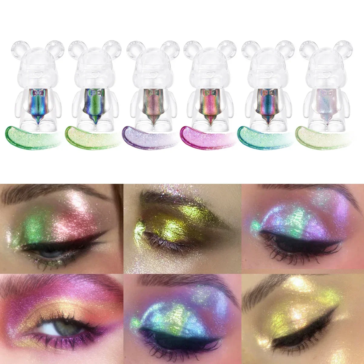 Chameleon Eyeshadow 6 Colour Pearlescent Fine Glitter Liquid Glitter Eye Shadow Makeup