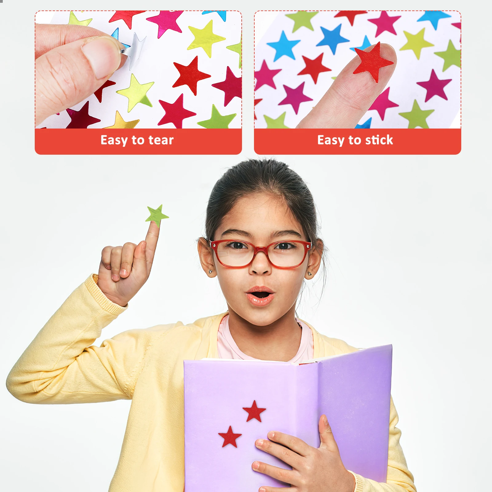 

40 Sheets Reward Stickers Star Decorative Kids Child Tag Tiny Compact Teacher Kindergarten Self adhesive Removable