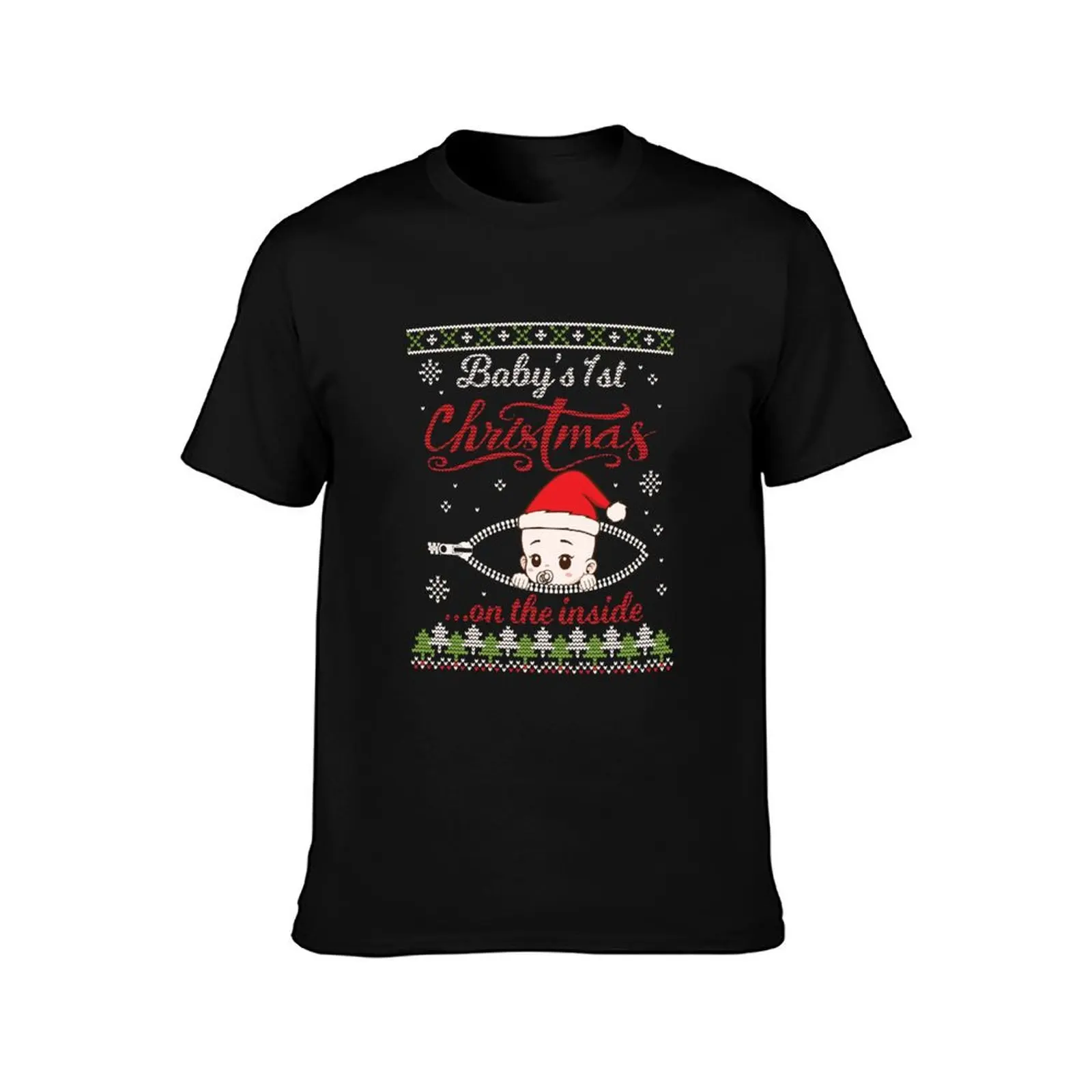 Baby'S 1St Christmas On The Inside Merry Xmas Pregnant Wife T-Shirt Breathable Mesh Panel T-Shirt