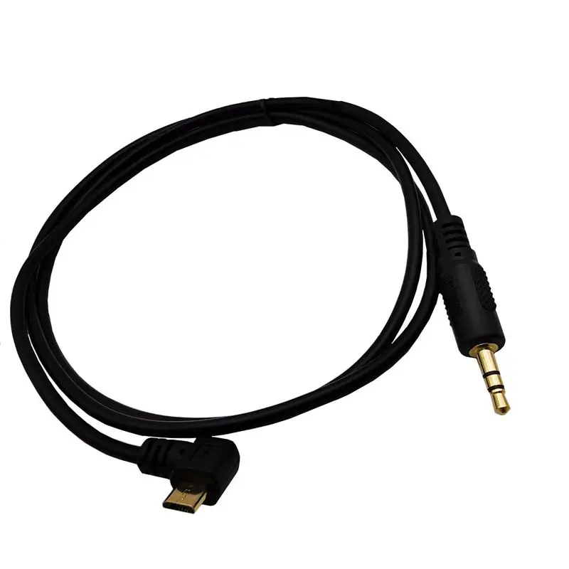 1m Gold plated Micro USB to Earphones Car USB Micro 5P Male to 3.5mm Male Audio Adapter Cable Phone Audio Connection Cable