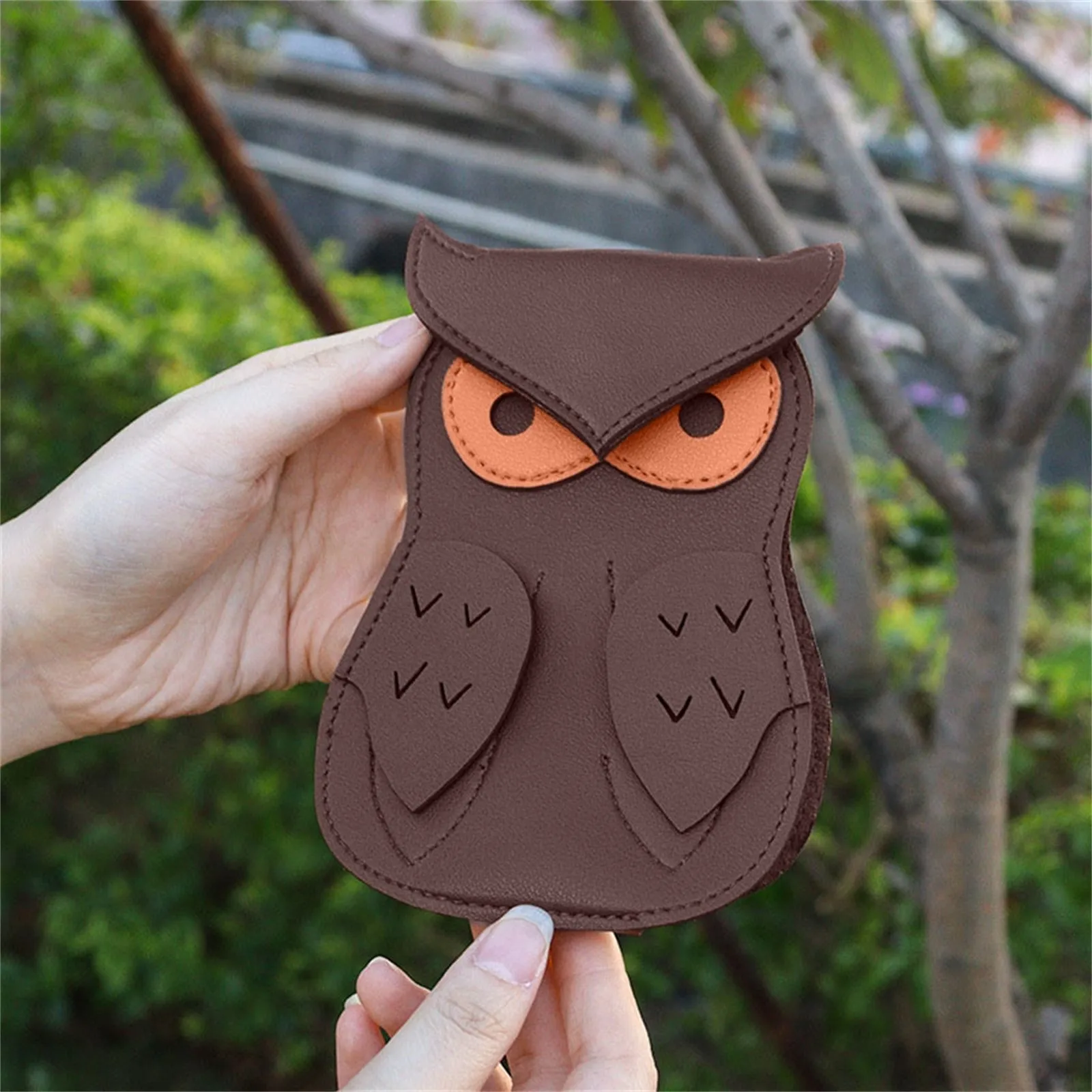 1pc Owl Shaped Guitar Pick Holder, PU Leather Case, Large Capacity for Plectrums, Picks Clip, String Instrument Accessory