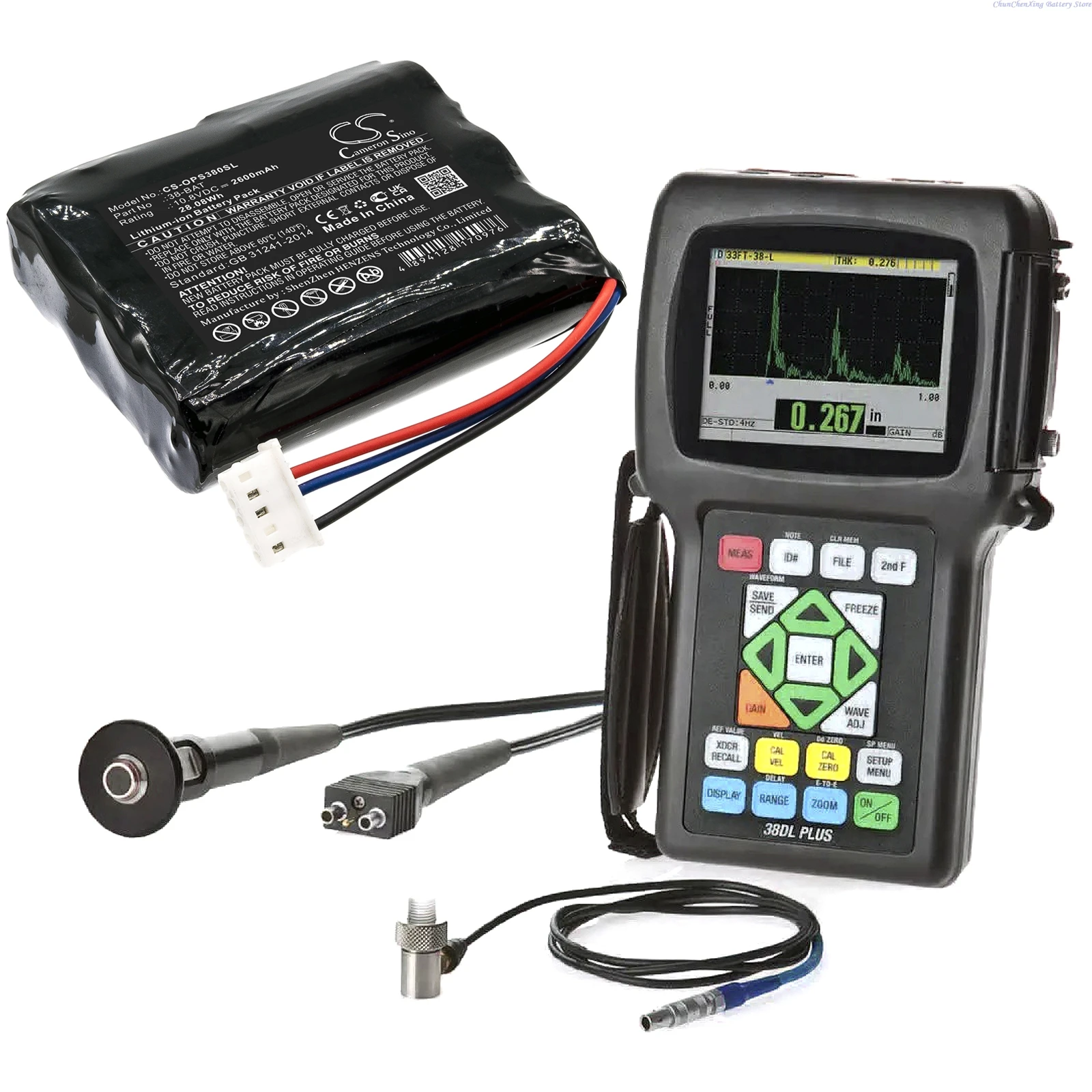 100% NEW 10.8V 2600mAh Ultrasonic Thickness Gauge Battery 38-BAT, Epoch4