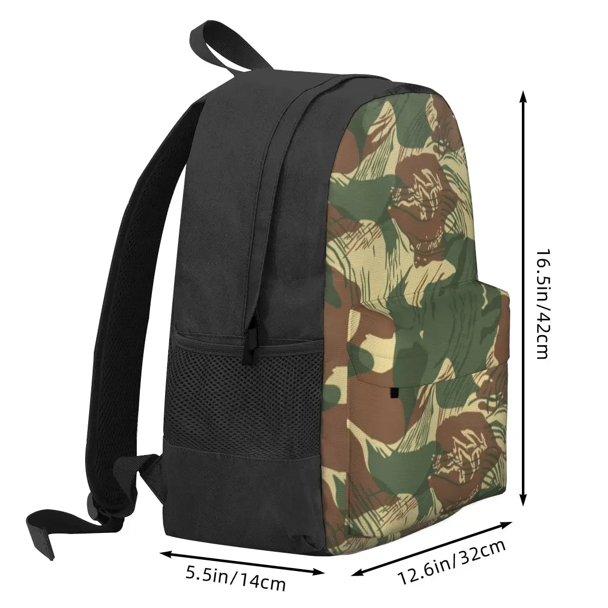 Rhodesian Brush Stroke Camouflage Backpack Hot Sale Daypack Large Capacity Kids BookBag School Bag Shoulder Bags for Men Women