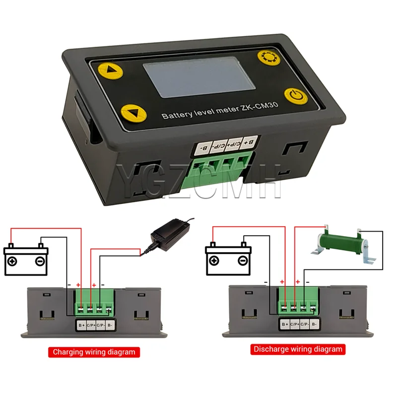 Battery Monitor Coulomb Power Display Bidirectional Current Tester 6-60VDC Voltage Capacity Power Meter