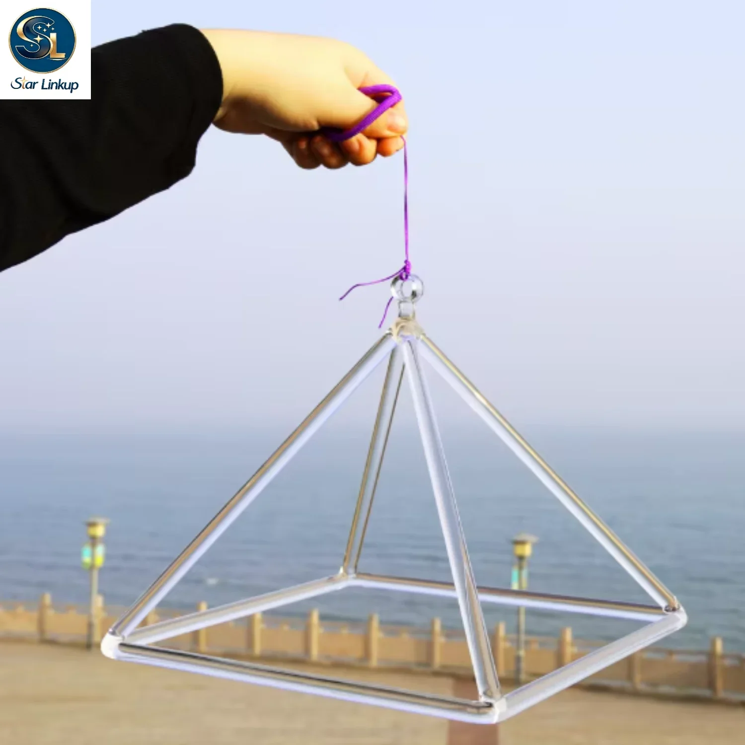 STAR LINKUP  3-10inch Clear Crystal Singing Pyramid Sound Energy Healing Instruments Quartz Triangular Tower Yoga Meditation