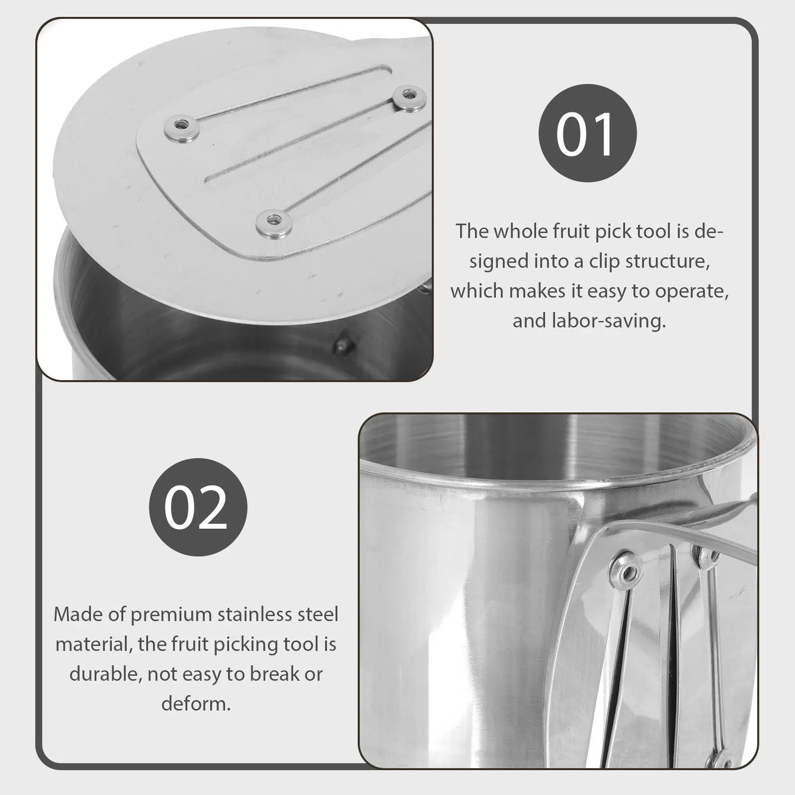 Clip design fruit picker for farmers gifts to protect hands from cuts Stainless Steel fruit tool for dates and berries