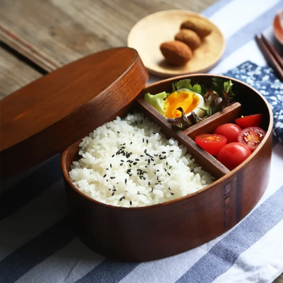 Wooden Lunch Box Japanese Bento Lunchbox Food Container Small Fruit Sushi Food Box Kids School Lunch Box Travel Picnic Tableware