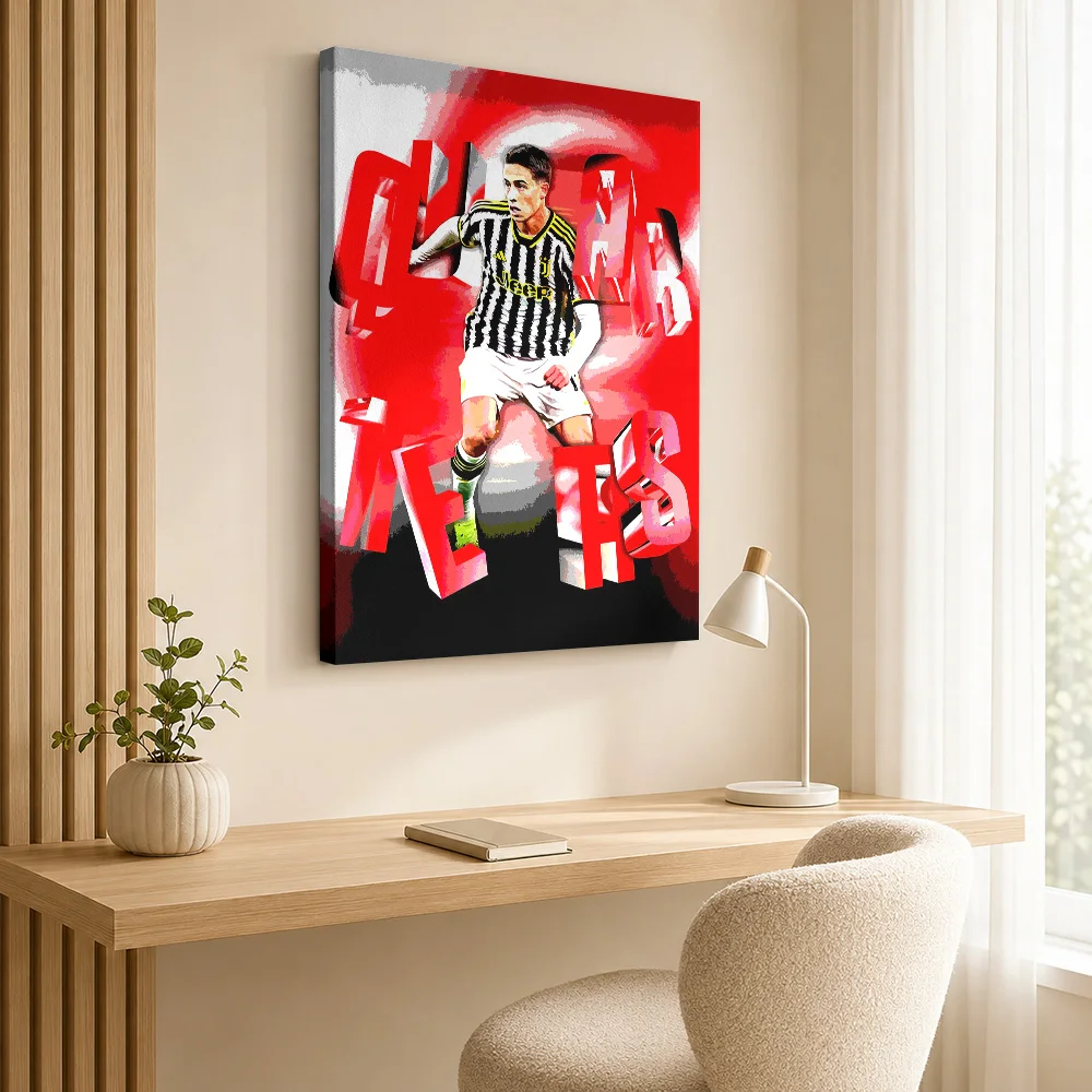 Soccer Championship Typography Canvas Poster Vintage Style Canvas Wall Art With Customized Photo For Home Gym Ideal Coach Gift