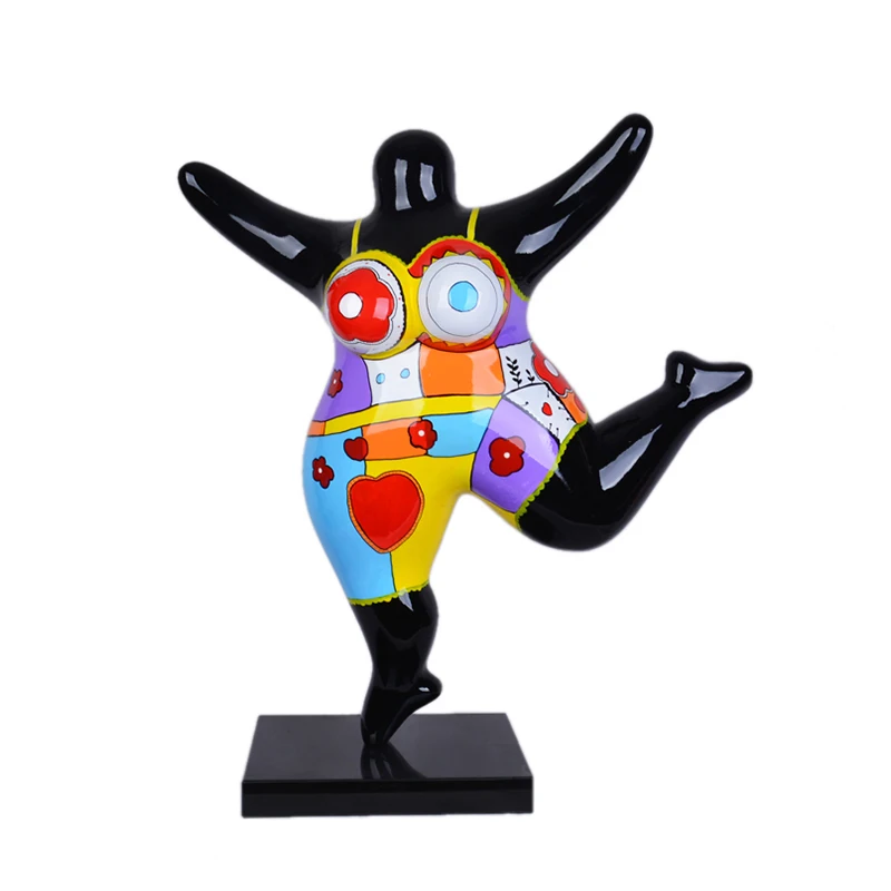*flo Beautiful Nude Woman Statue High Quality Resin Dancing Lady Sculpture for Home and Garden Decor