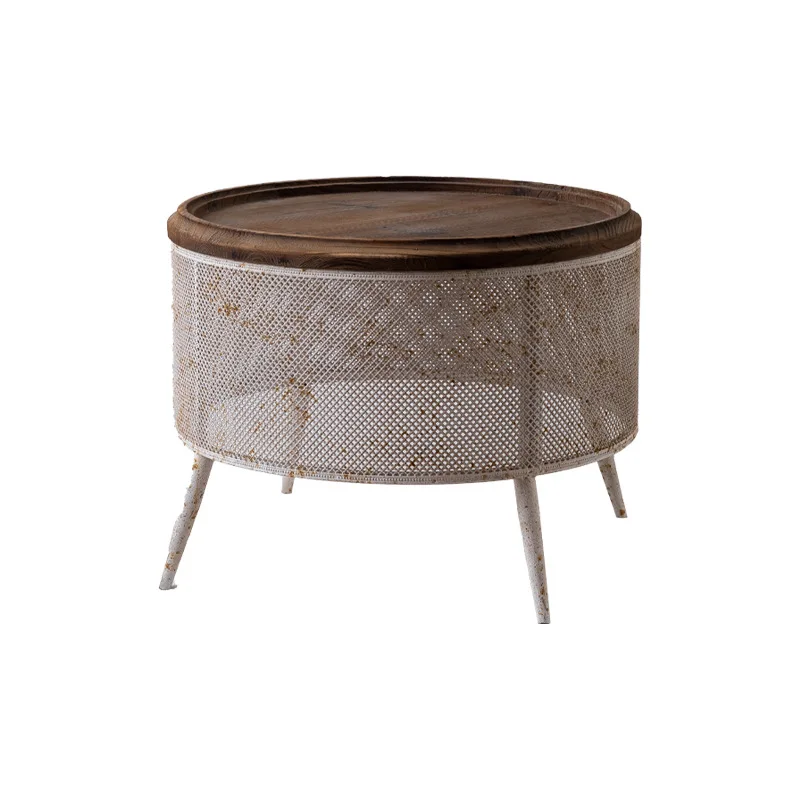 

Wrought iron old edge few French retro exhibition hall decoration small round table small apartment household solid