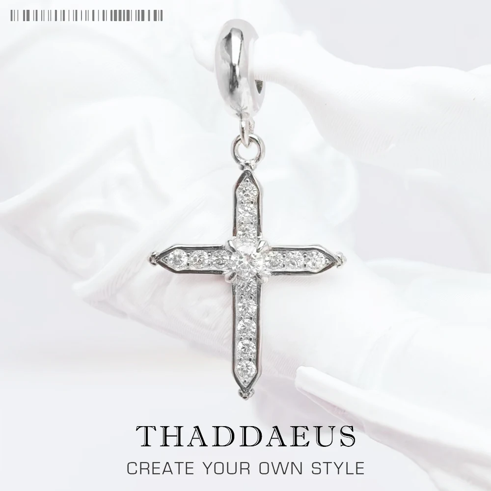 

Стерлингового Серебра 925, белый циркон, кулон в форме креста, подвеска для женщин, новые ювелирные изделия, классический подарок веры
