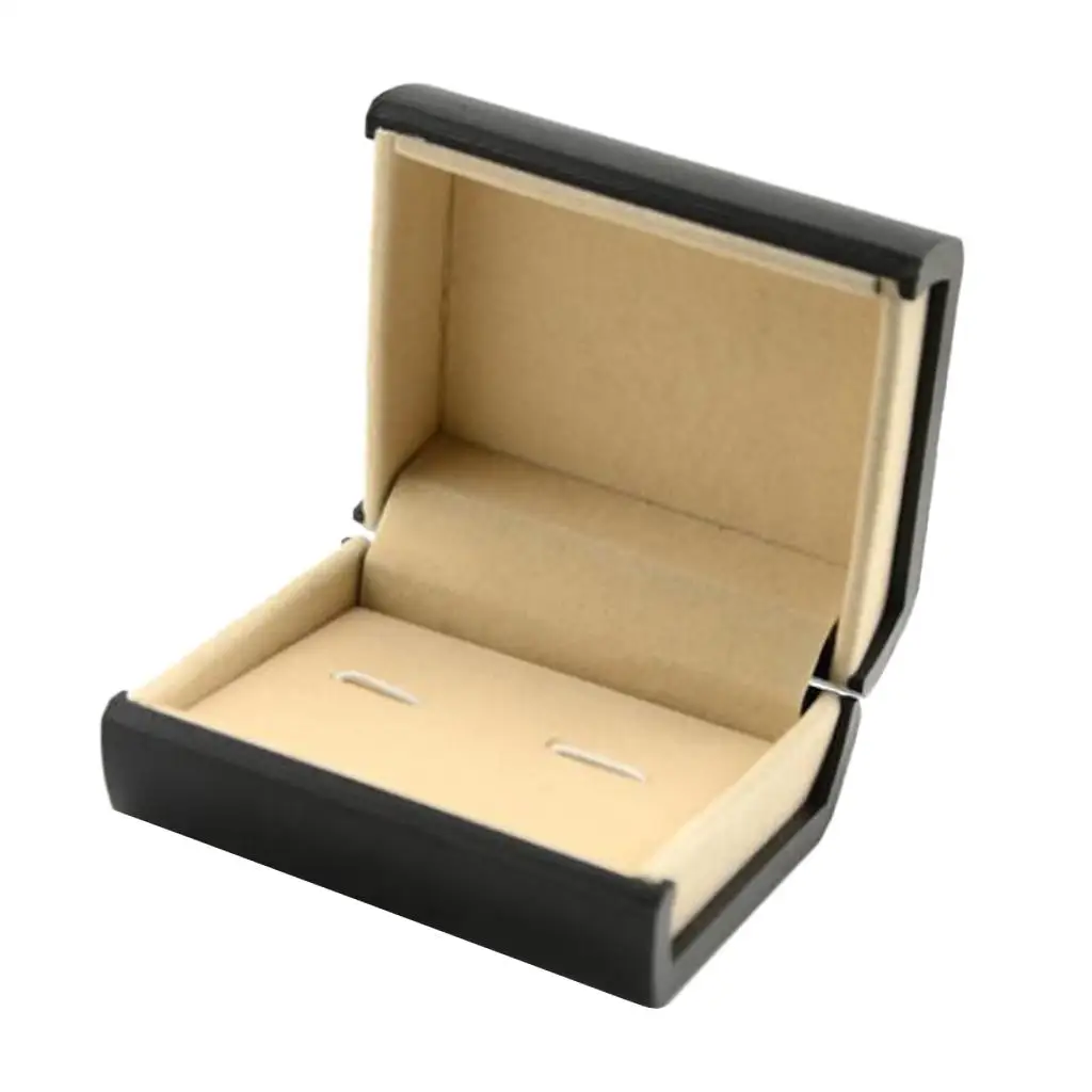 Jewelry Storage Box Organizer Cuff Link Holder Velvet Interior Plastic Case for Gift Anniversary Business Promotions