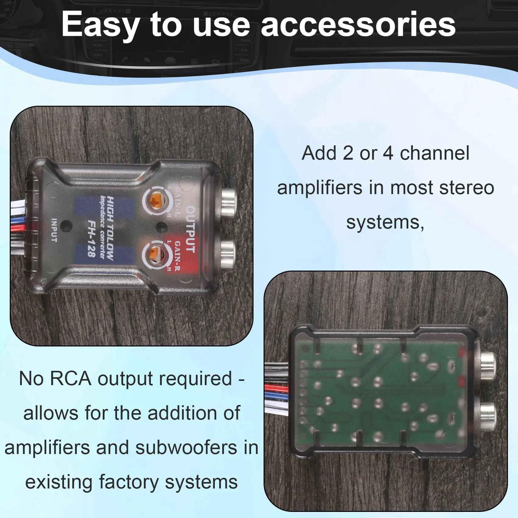 

Динамик высокого уровня, адаптер сигнала на низкий уровень RCA, автомобильное аудио, аудиоконвертер высокого на низкий сабвуфер-A99D