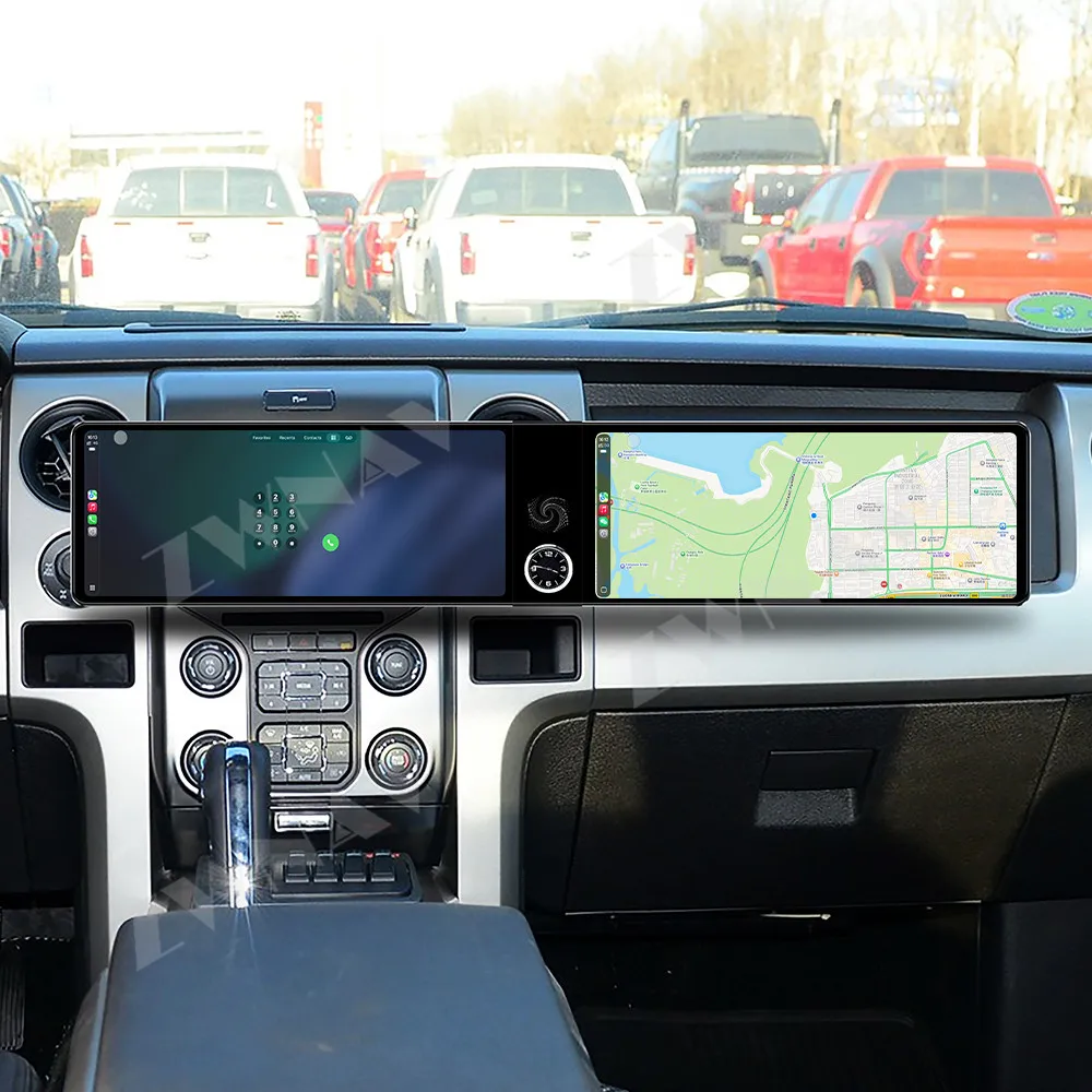 Para Ford F150 Raptor 2009-2014, Player Multimídia GPS para Carro com Tela Dupla HD de 12.3" Android 13, Acessórios Internos, Unidade Principal