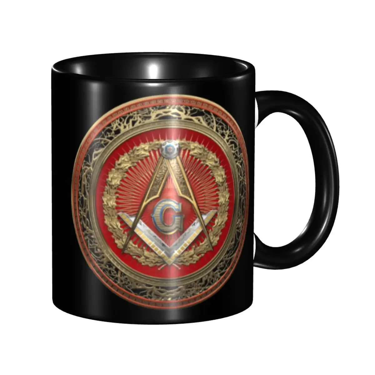Personalized Freemason Masonic Symbols Mug DIY Ceramic Milk Tea Coffee Cup