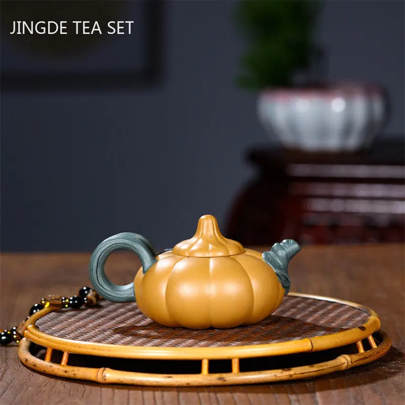 180ml Chinese Yixing Purple Clay Tea Pot Creativity Pumpkin Beauty Teapot Handmade Filter Tea Infuser Raw Ore Zisha Teaware