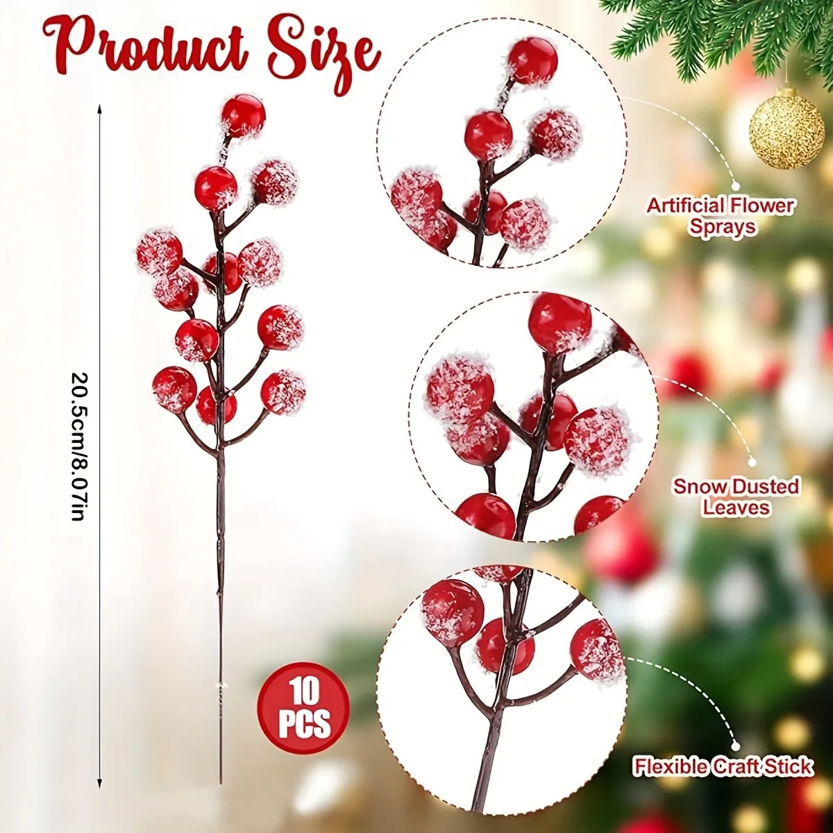 سنو وايت الاصطناعي الصنوبر إبرة التوت باقة عيد الميلاد الديكور لشجرة عيد الميلاد جارلاند زخرفة ديكور المنزل السنة الجديدة لتقوم بها بنفسك هدية #3