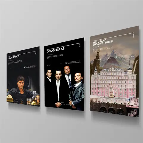 Classic Movie Canvas Painting Print The Grand Budapest Hotel 、scarface 、goodfellas Poster for Living Room Home Decor Cuadros