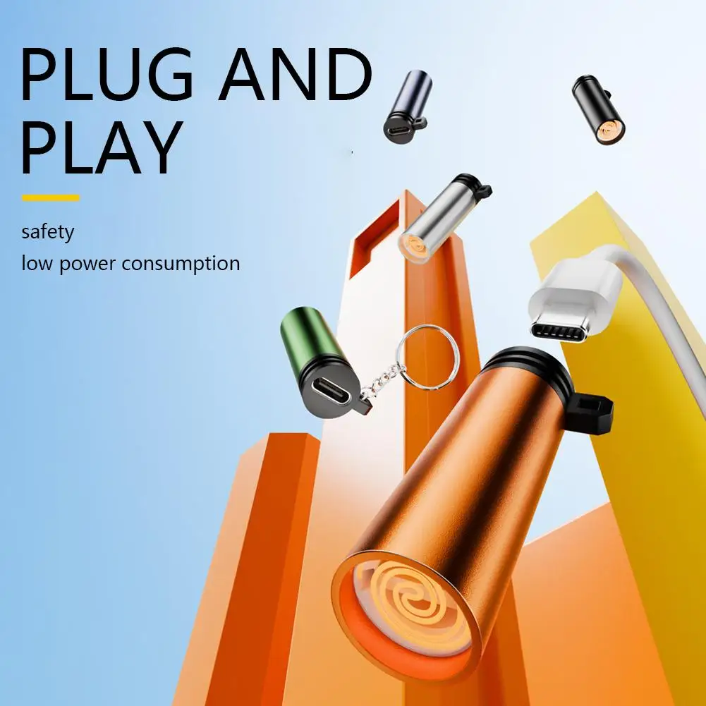 Mini Type-C Electric Lighter, Windproof Flameless Plasma Arc Igniter, USB-C Rechargeable Portable Lighter for Travel & Outdoor