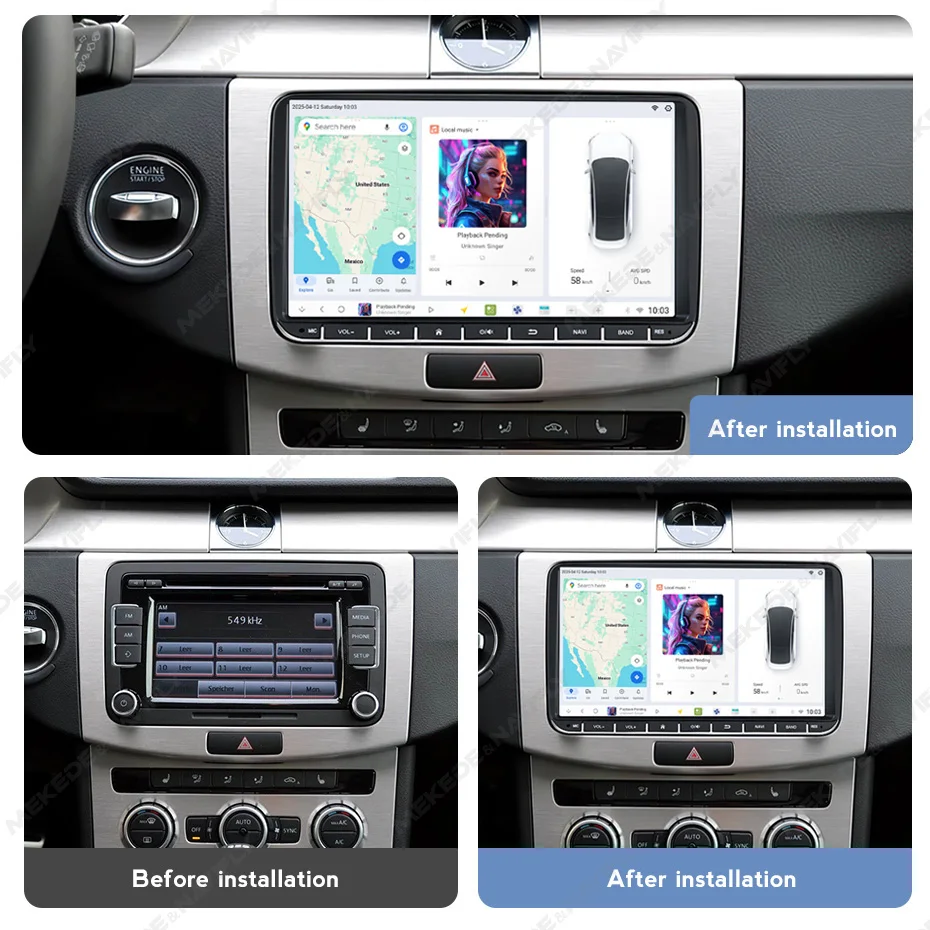 DUDUAUTO 8-Kern Dual-Band GPS 9 Zoll DUDU7 Autoradio für Volkswagen Seat Skoda Passat Golf Polo Jetta, kabelloses Carplay, Android Auto, OTA Online-Upgrade, DUDU OS, intelligentes Autosystem, 4G WIFI, BT, DSP, RDS, GPS-Navigation, Bildschirm – Detail 7