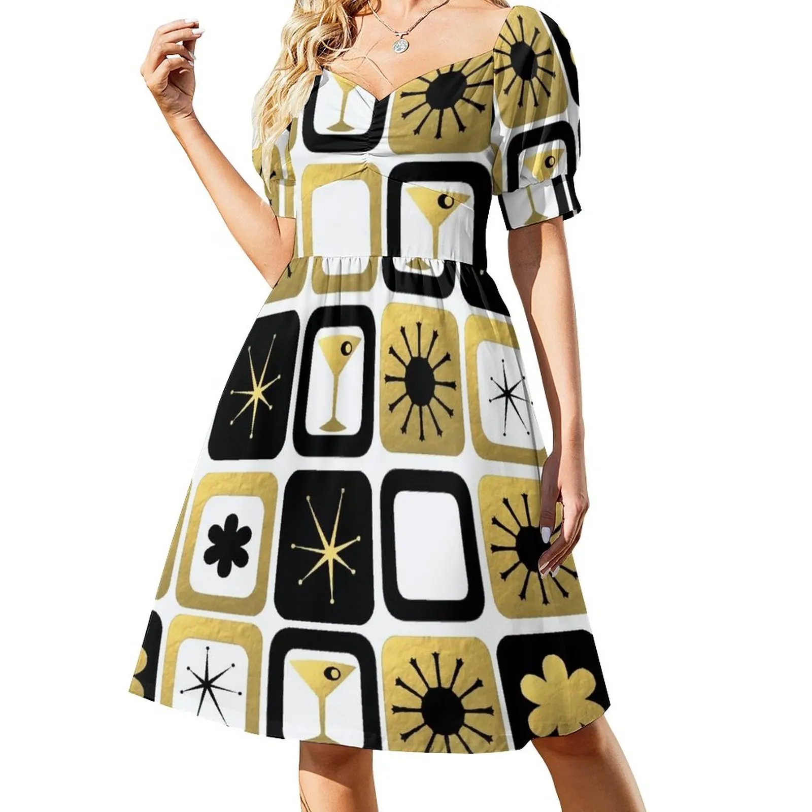 

Retro Glamorous Gold Pattern Sleeveless Dress summer dress for women 2023 long sleeve dress elegant women's sets