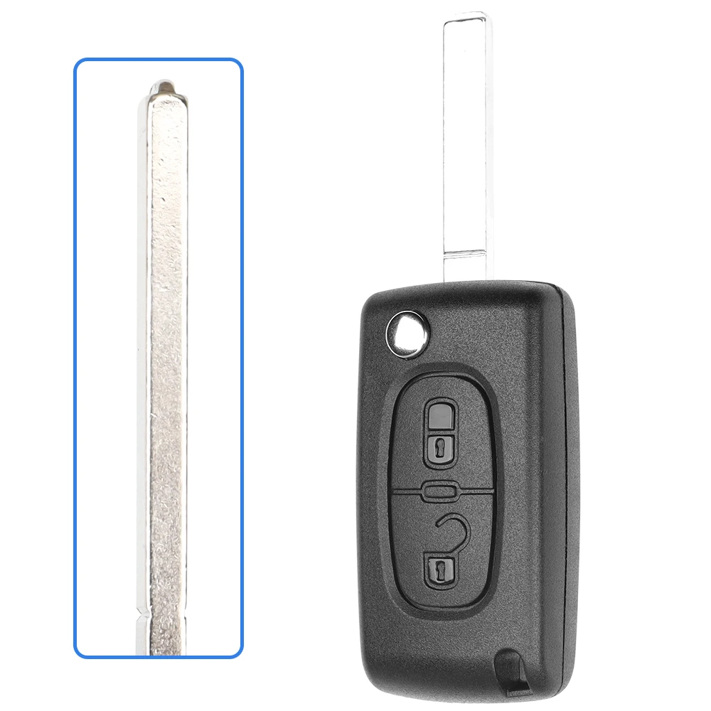 Dahai 2 /button flip FOB เปลือกเคสกุญแจรถยนต์สำหรับ Peugeot 207 307 308 407 607 807 Citroen C2 C3 C5 C6 Xsara