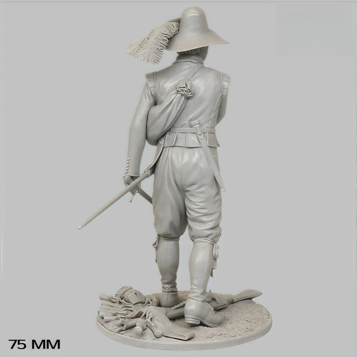 Kit modello non verniciato in resina da 75 mm, tema militare, Moschettiere europeo non assemblato e non verniciato GK