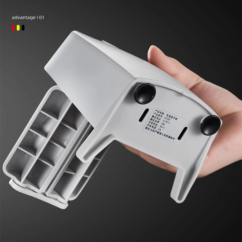 Automatic Electric Dumpling Maker Machine Rechargeable Household Dumpling Press with Spoon Brush for Empanada, Ravioli, Wonton