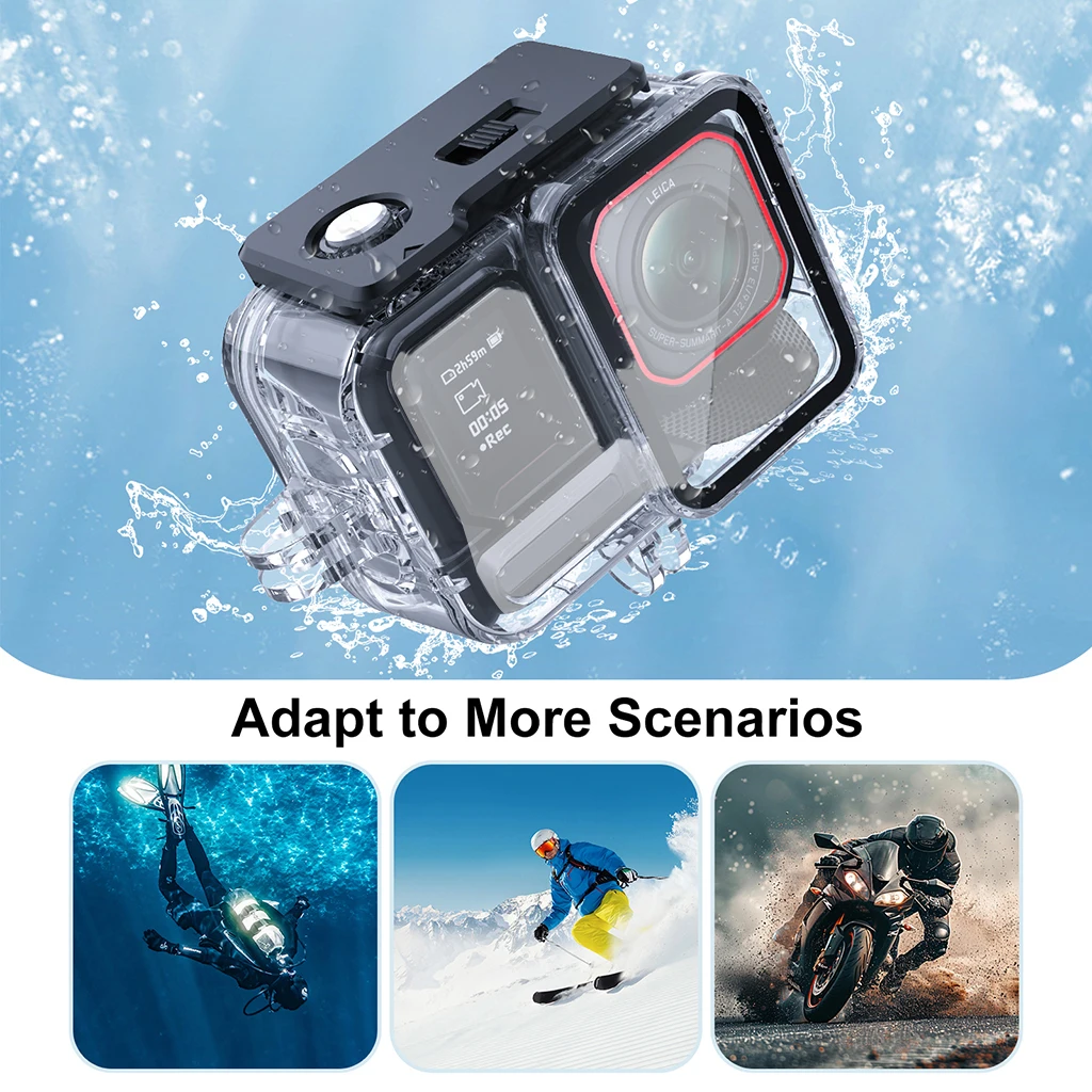 45M Unterwasser Dive Fall Wasserdichte Gehäuse für Insta360 Ace Pro 2 Schutzhülle Shell Für Insta 360 Ace Pro2 Action kamera – Detail 9