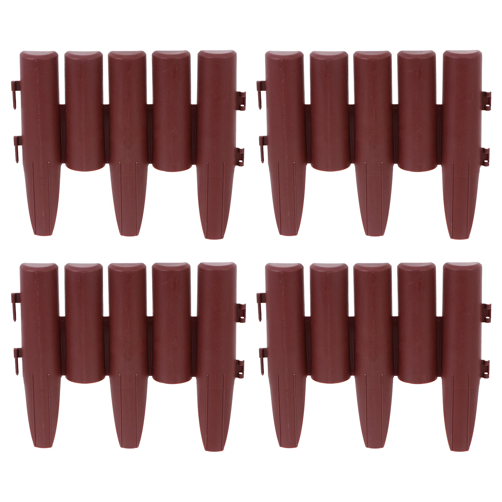 

4 Pcs Garden Fence Decor Brown 013 Plastic Lightweight Sturdy Practical Outdoor Landscape Border Flowerbed Driveway Path Lawn