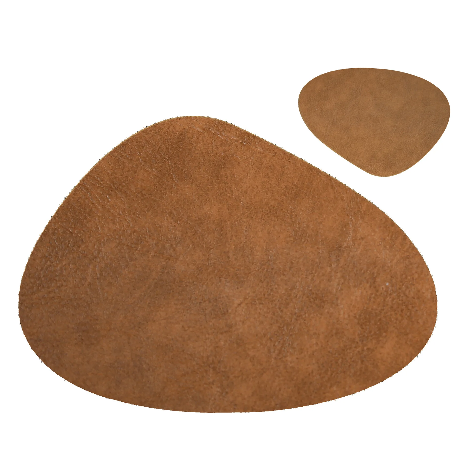 Brown Cowhide Placemats And Coasters Set1/4/10 Pieces Aztec Western Farmhouse Rustic Heat Resistant Pads for Table Decor