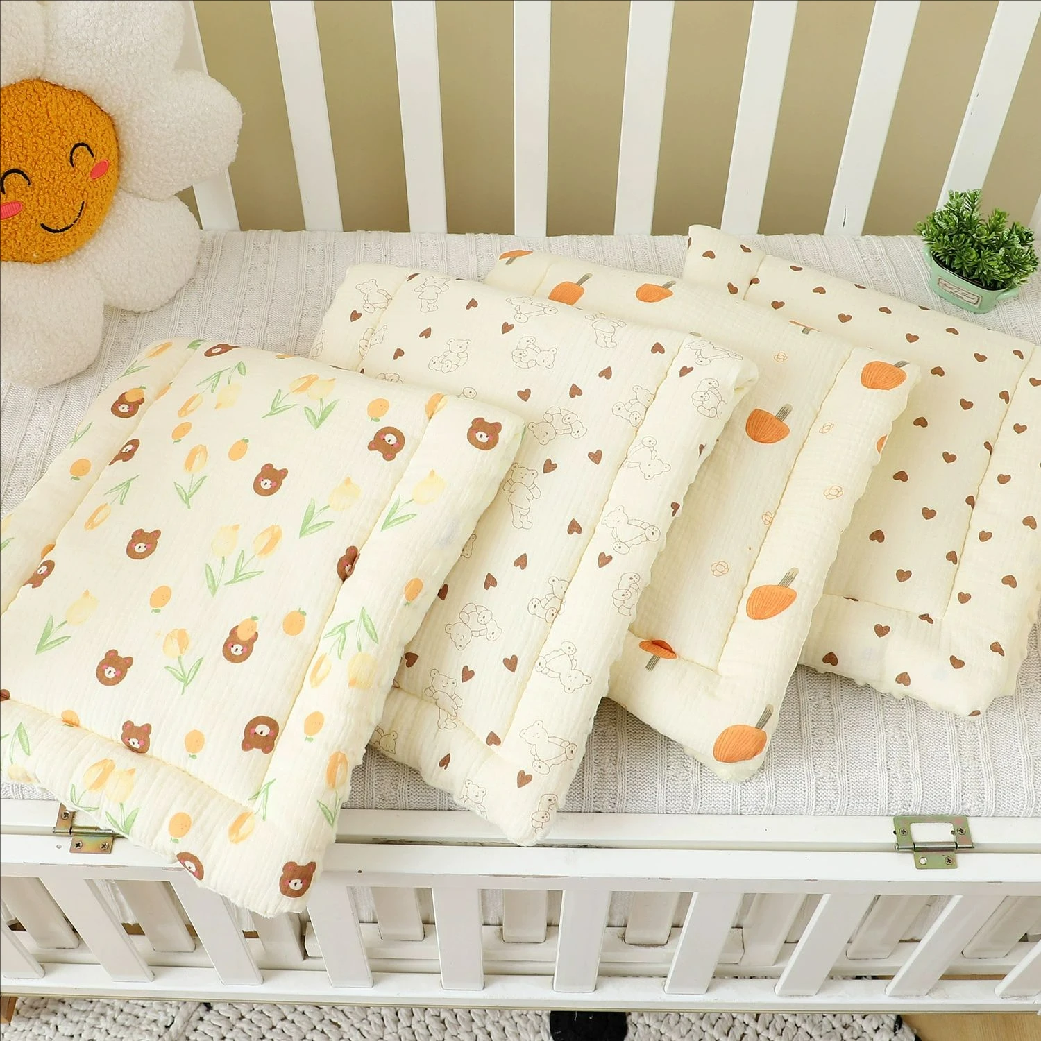 الكرتون الدب عربة طفل وسادة مقعد القطن لينة الوليد وسادة مقعد السيارة الرضع يدفع باليدين فراش حصيرة طفل عربة الملحقات